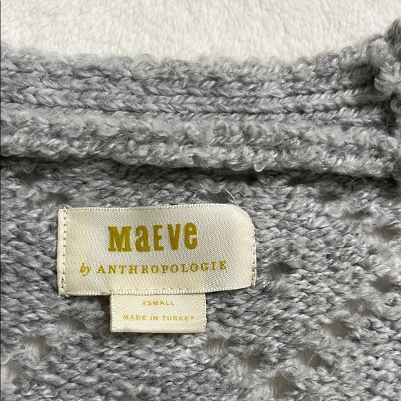 Anthropologie Gray Off-the-Shoulder Sweater with Intricate Knit Design - Picture 10 of 15